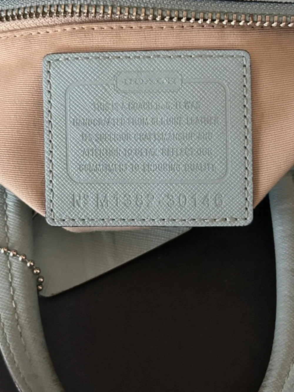 Coach Light Blue Leather Satchel with Top Handles